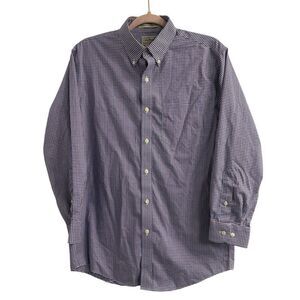 Men's L.L. Bean Blue & Red Check Shirt 100% Cotton Size S-REG  275578 EUC